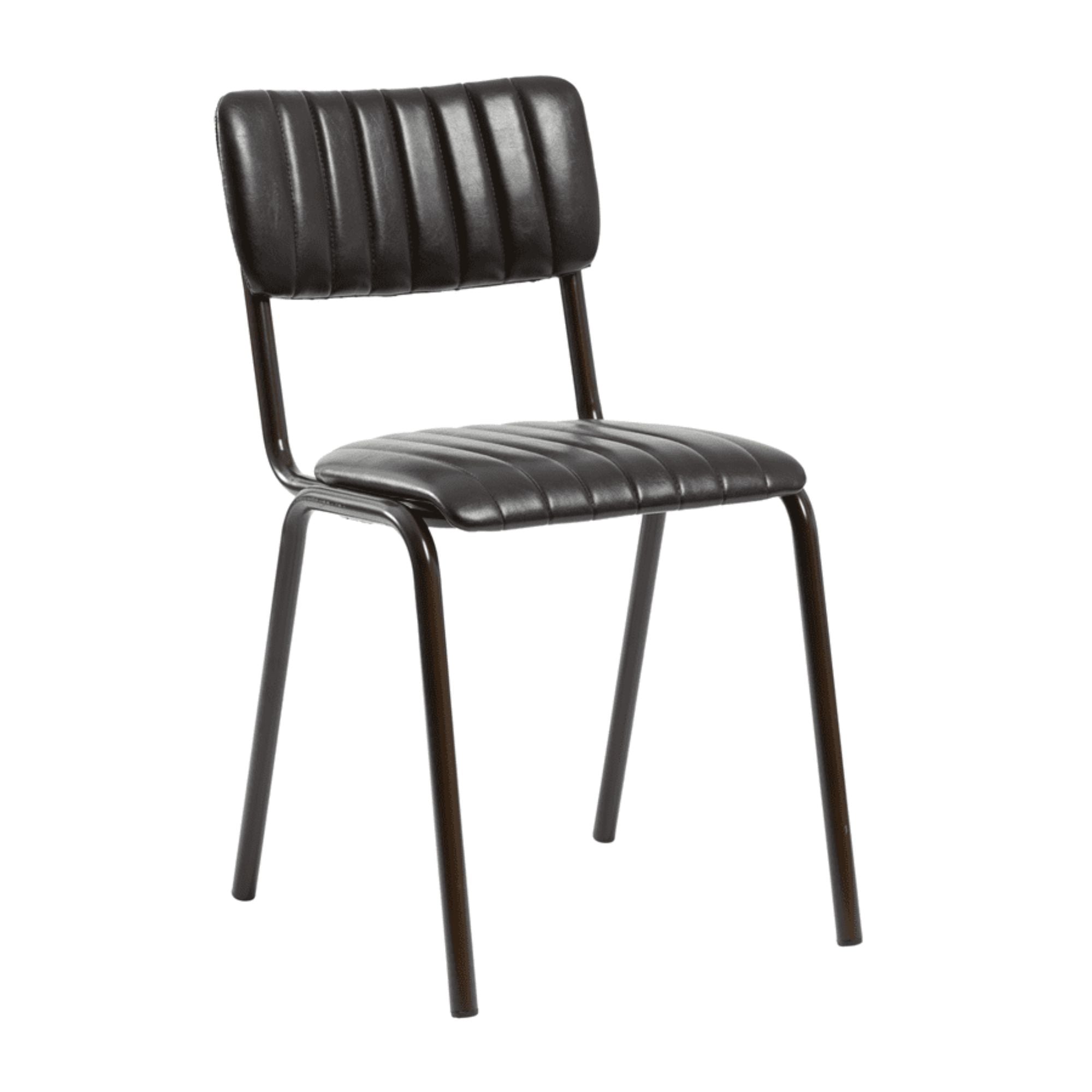Vintage Leather Core Stacking Chair