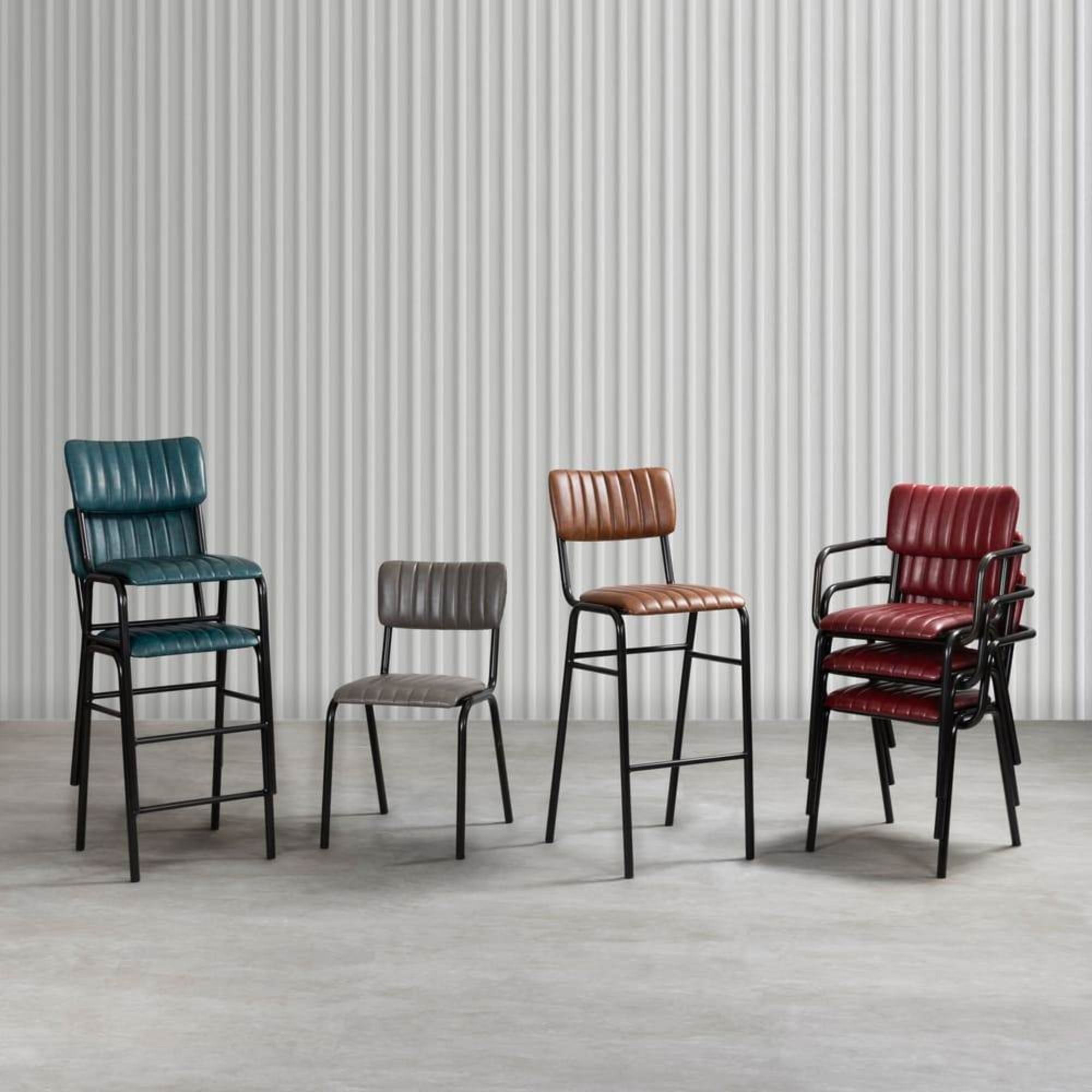 Vintage Leather Core Stacking Chair