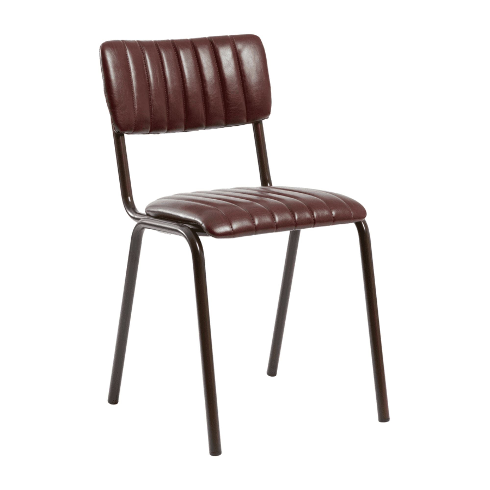 Vintage Leather Core Stacking Chair