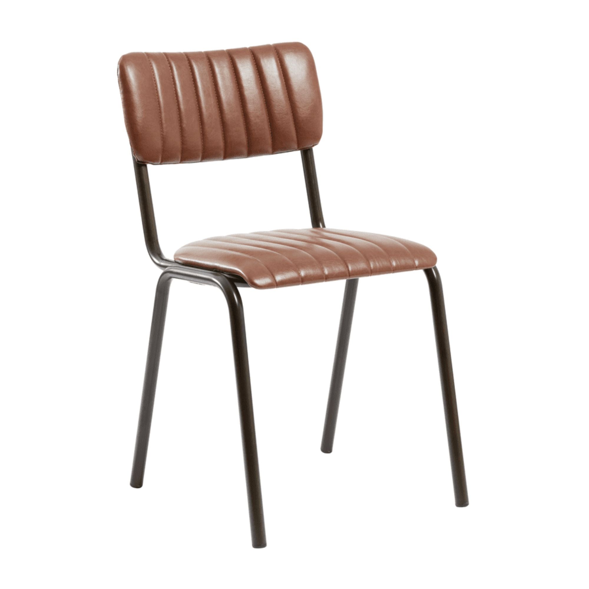 Vintage Leather Core Stacking Chair