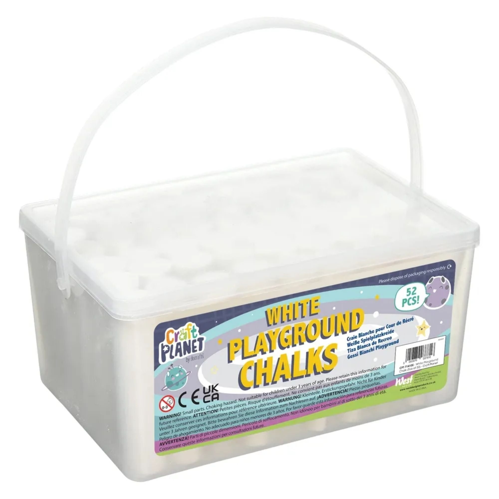 White/Coloured Playground Chalk - Tub of 52