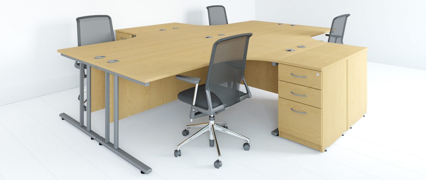 Sienna Executive Wire Managed Crescent Desk