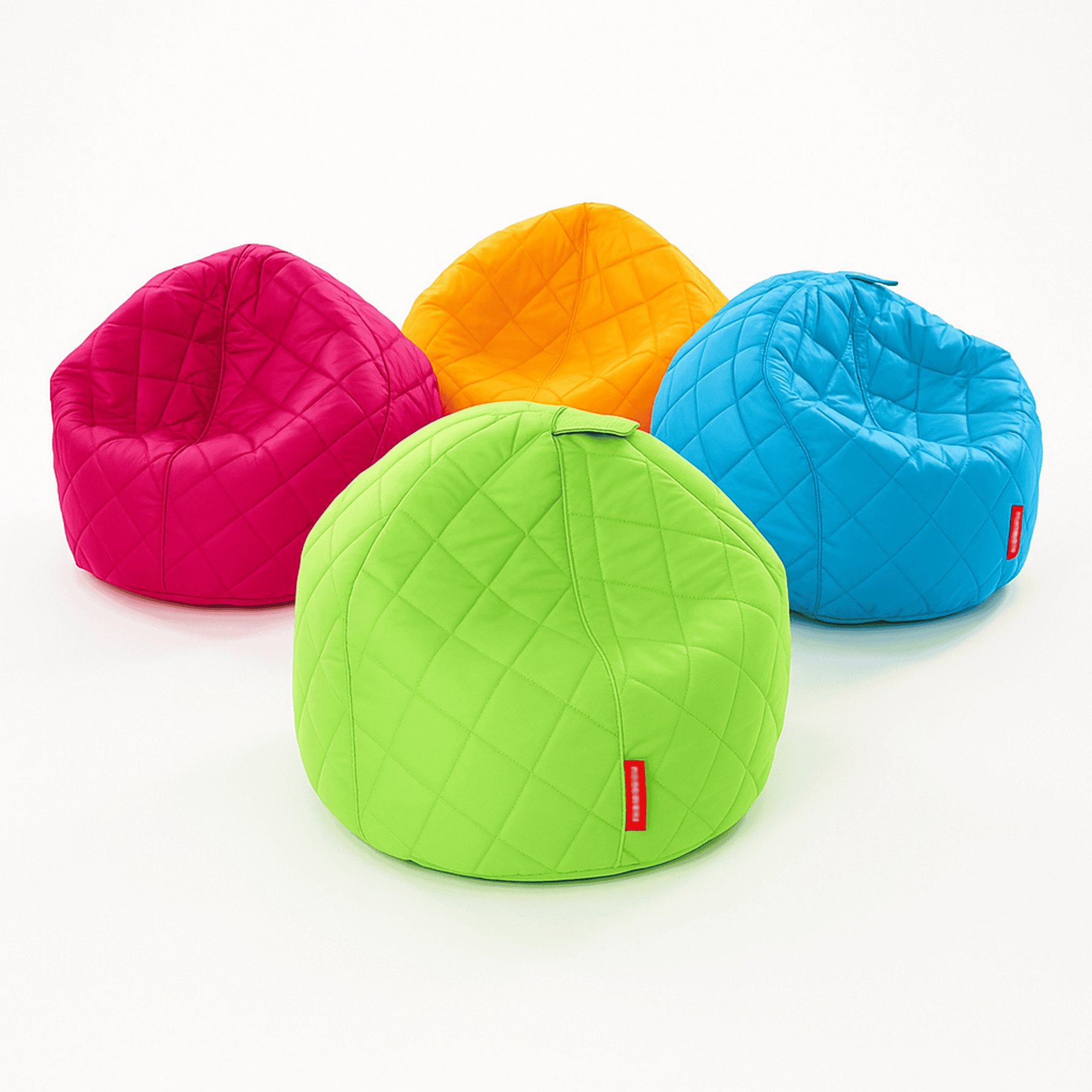 Set of quilted toddler bean bags – soft padded seating for nursery or classroom use