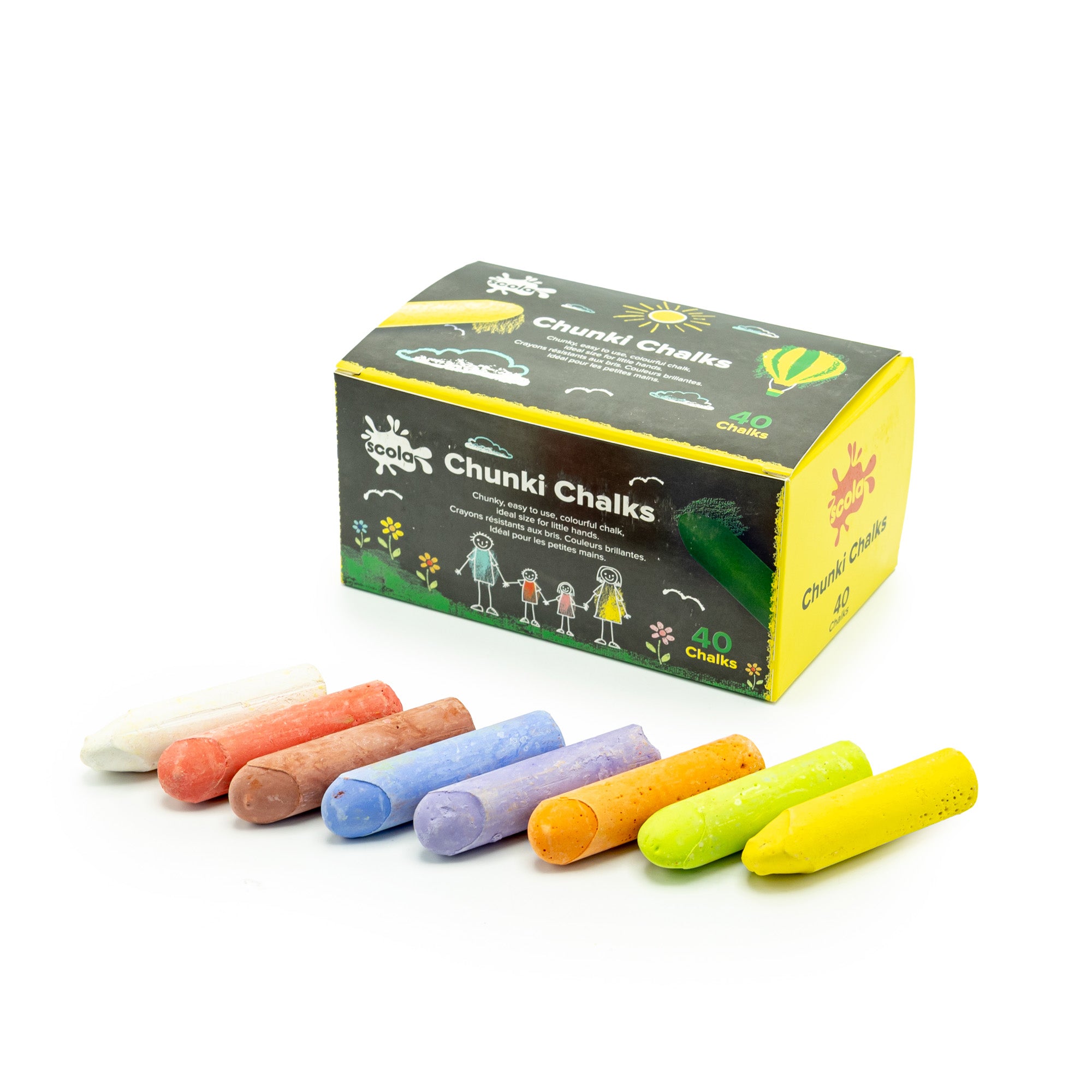 Chunky Chalks Assorted - Pk40