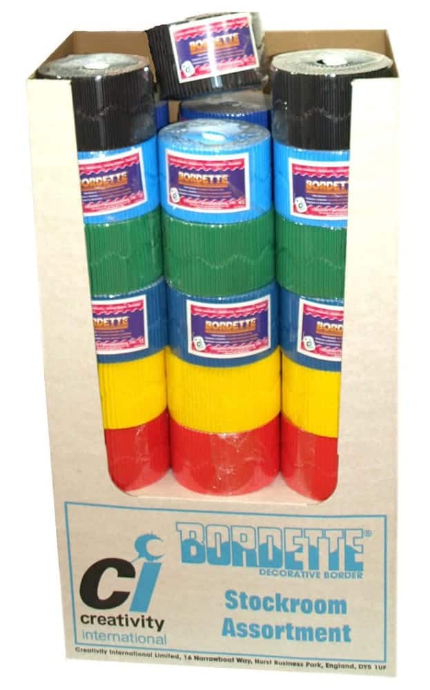 Scalloped Fadeless Corrugated Borders Assorted - Pk36