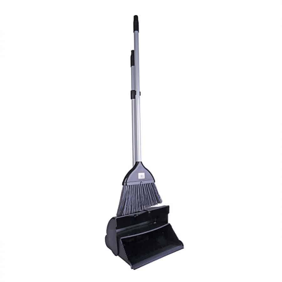 Long Handled Dustpan and Brush Set - Black