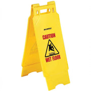 Yellow Folding Safety Sign - 'Wet Floor/Cleaning in Progress'