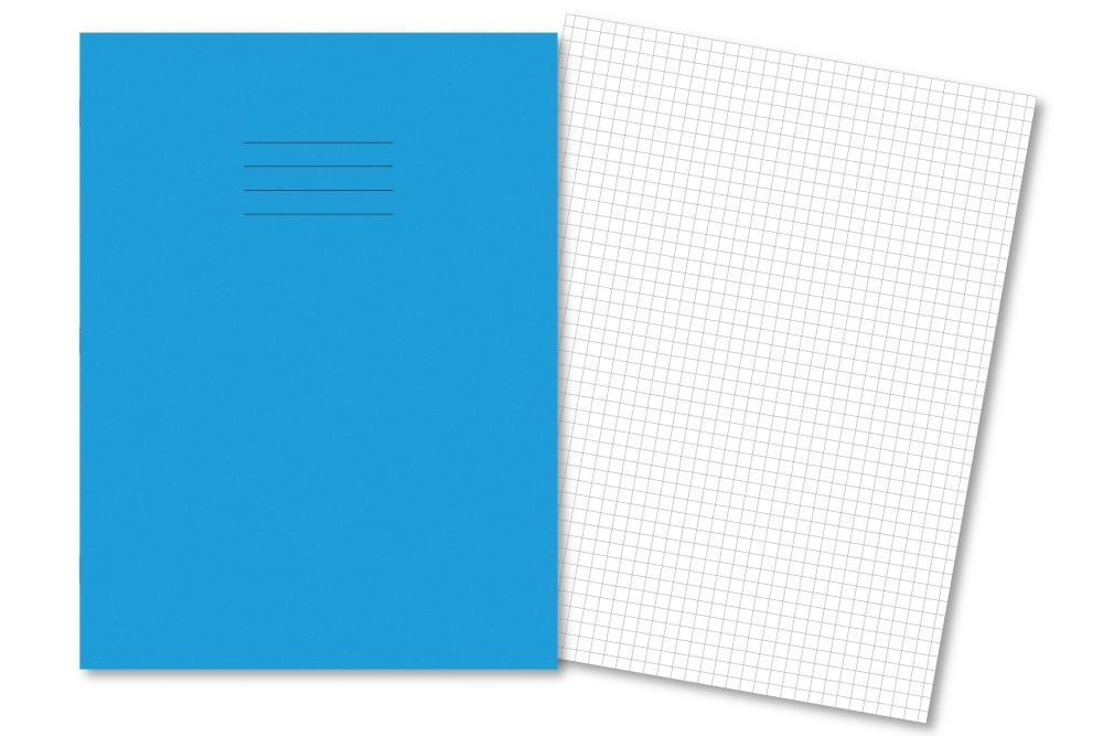 Exercise Books A4 80 Page 7mm Squares Light Blue - pk50