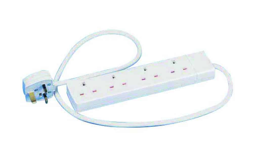 Extension Lead 4 Gang White
