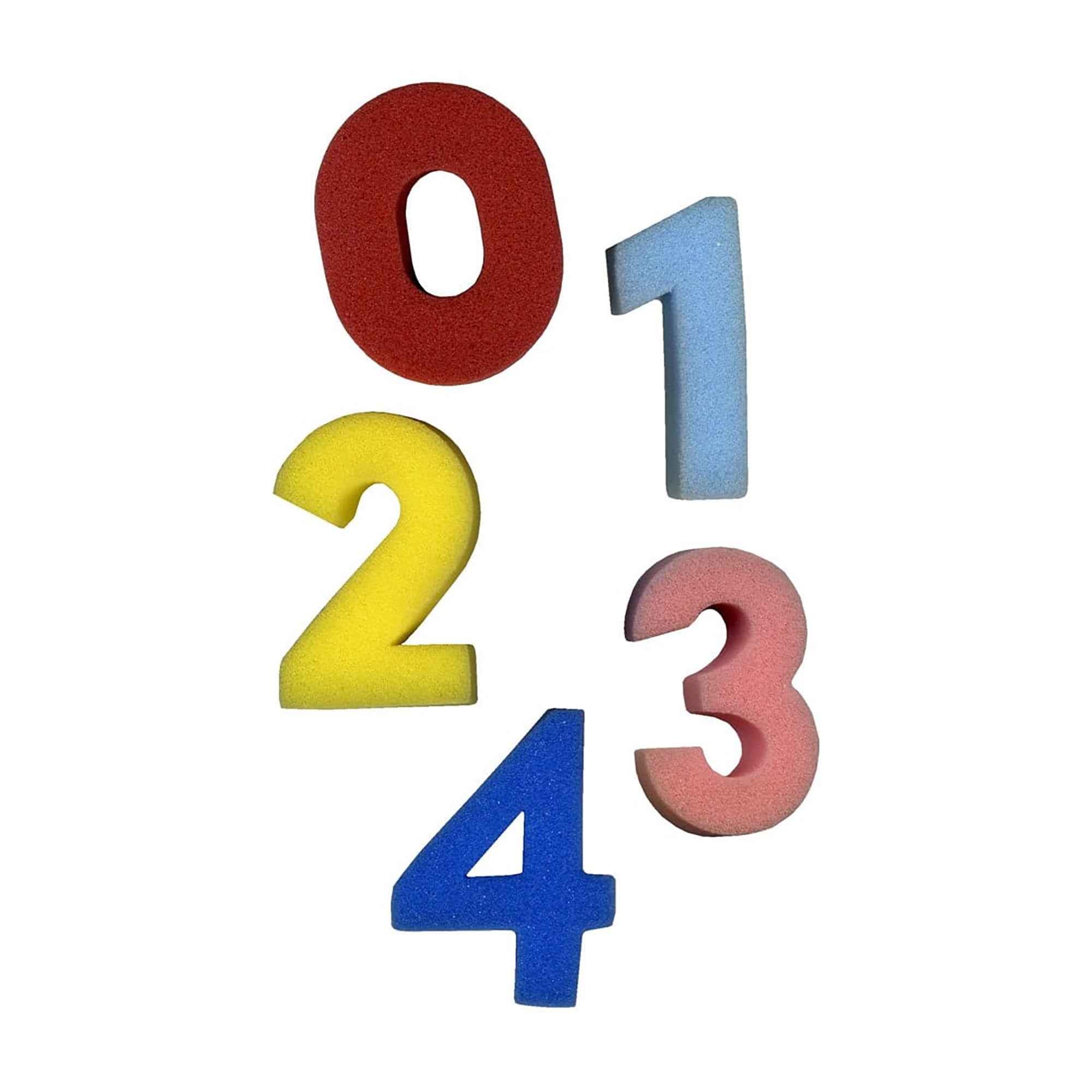 Foam Number Shapes H6 x D2.5cm Assorted - Pk10