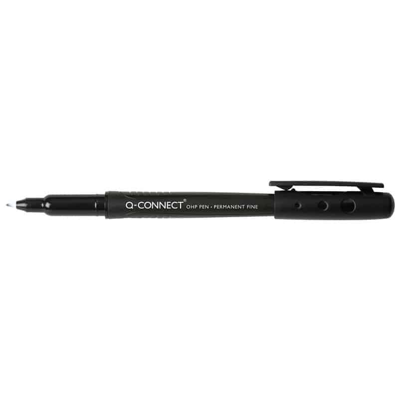 OHP Pens Permanent Fine Tip Black - Pk10