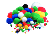 Assorted Pompoms - Pk100