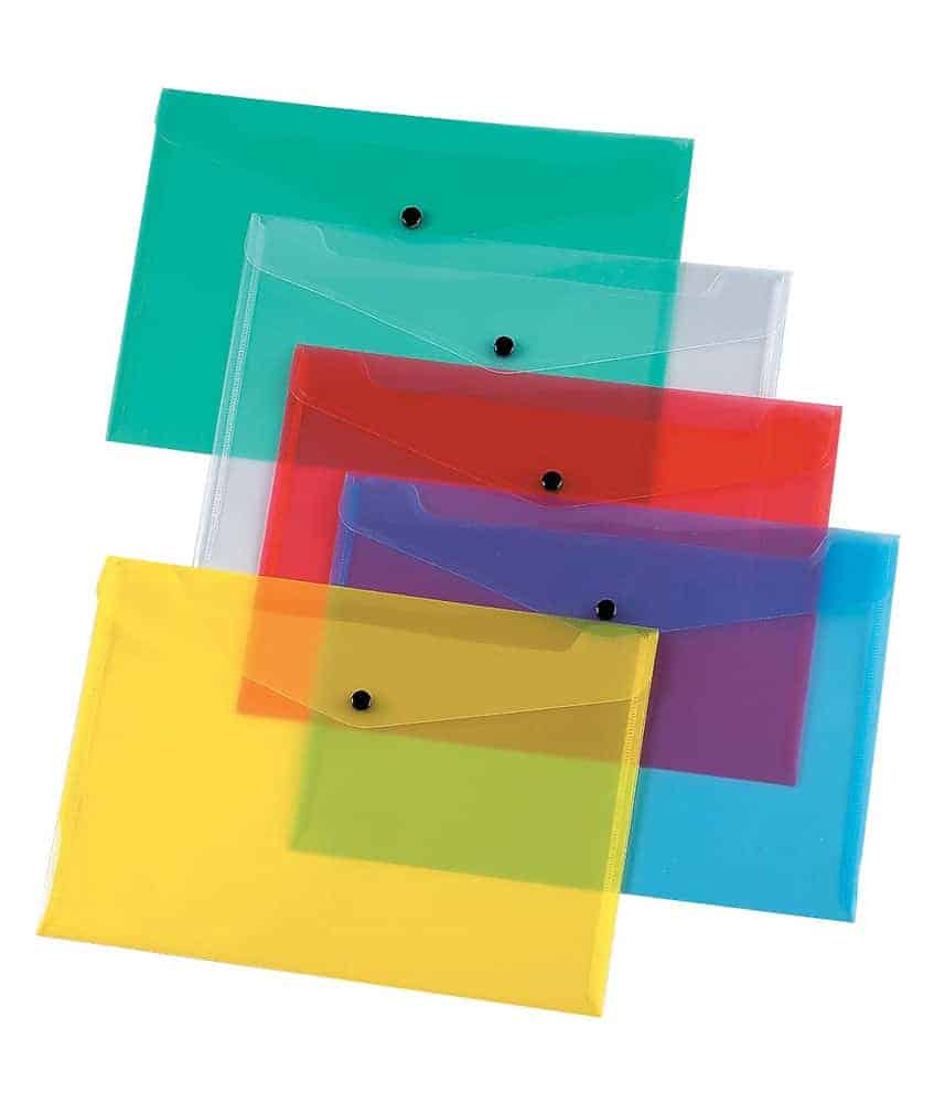 A5 Polyprop Document Wallets - Pk12
