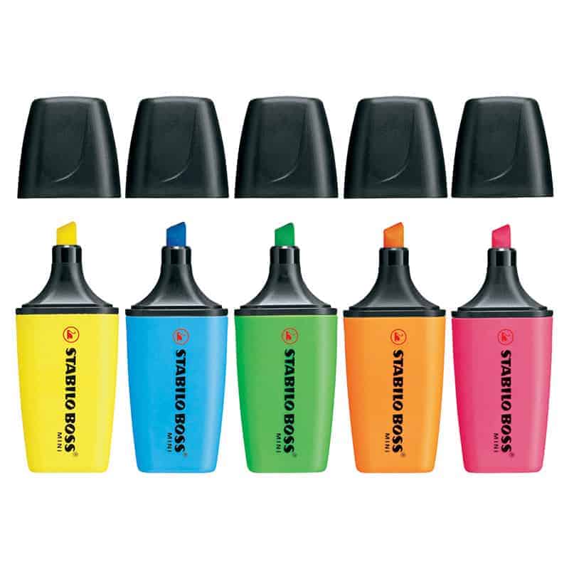 Mini BOSS Highlighters Assorted - Pk5