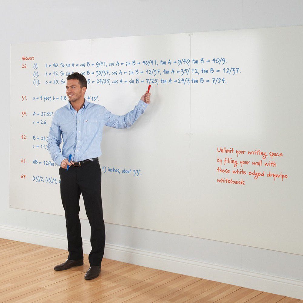 Seamless edge whiteboard wall.